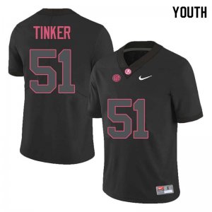 NCAA Youth Alabama Crimson Tide #51 Carson Tinker Stitched College Nike Authentic Black Football Jersey MC17C38ML